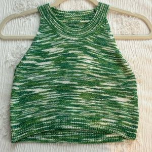 Green & white tank top